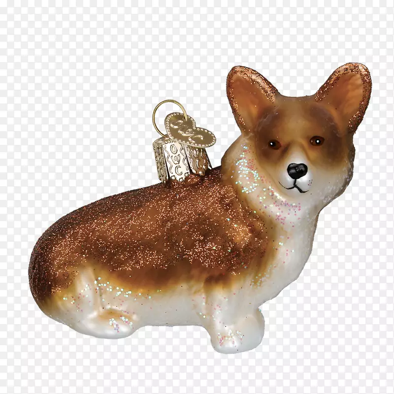 旧世界圣诞节彭布罗克威尔士科奇玻璃装饰红狐狗品种-柯基小狗