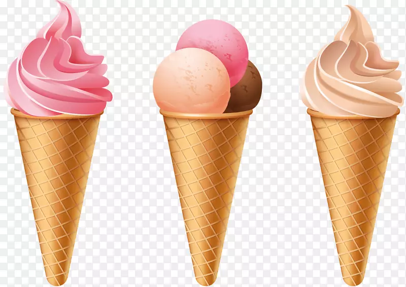 冰淇淋圆锥形冰淇淋甜点冰淇淋