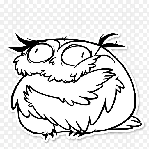 贴纸夹艺术电报通讯应用OWL-Furby