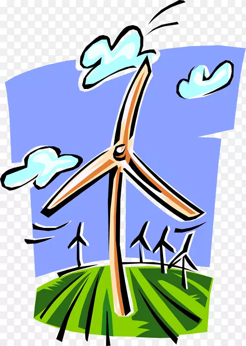 剪贴画风电场风电可再生能源发展-能源