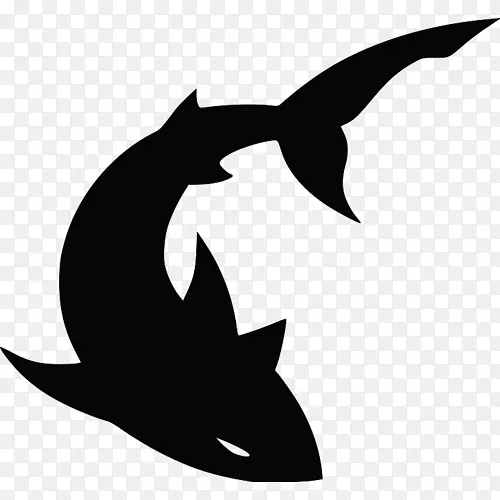 鲨鱼剪贴画模版剪影图像-鲨鱼
