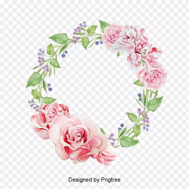 花园玫瑰花环设计花卉png图片.花