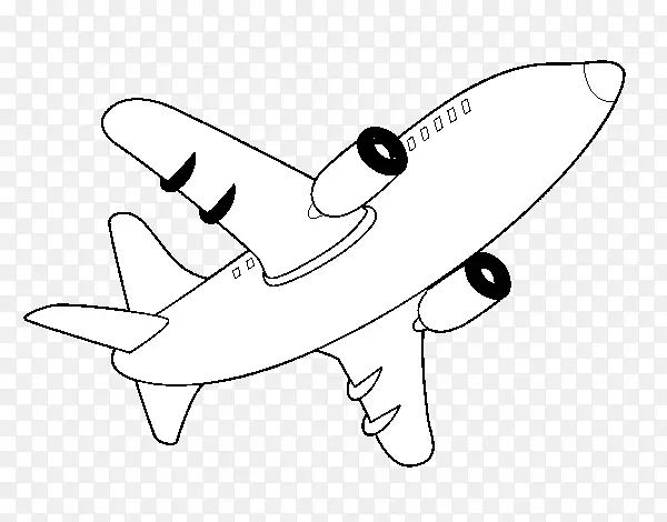 飞机剪贴画黑白翼飞机