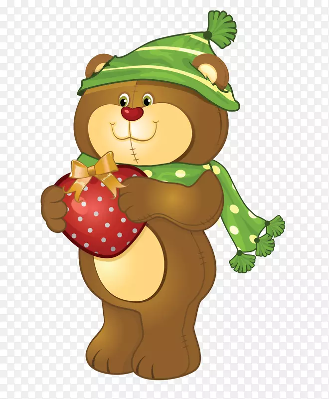 泰迪熊的圣诞剪辑艺术插图-熊