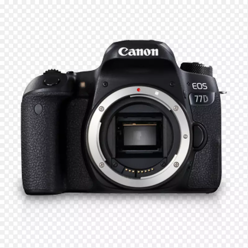 佳能eos 800 d数码单反相机eos 77d 24.2 mp slr-ef-s 18-55 mm是stm镜头自动对焦-黑色相机。