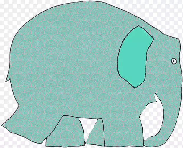 印度象非洲象剪贴画绿色绿松石-大象埃尔默