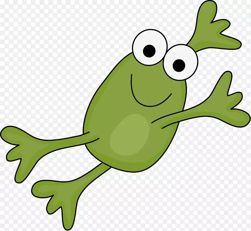 树蛙剪贴画青蛙跳跃比赛插图-青蛙