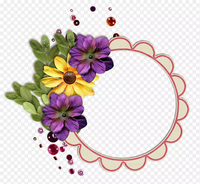 中央博客花卉设计形象插图-派对框架