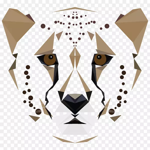 猎豹猫科狮子几何图形-猎豹