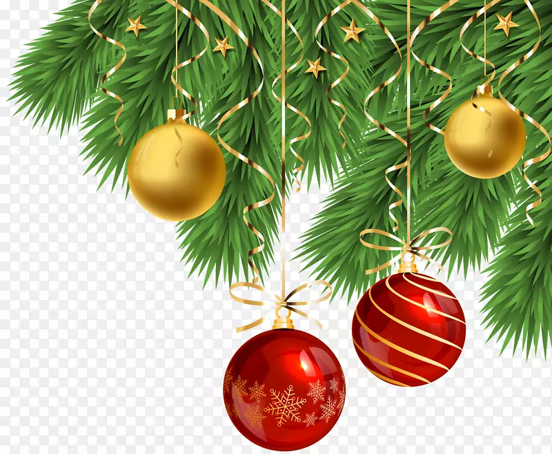 圣诞树，圣诞装饰品，剪贴画，圣诞老人-圣诞树