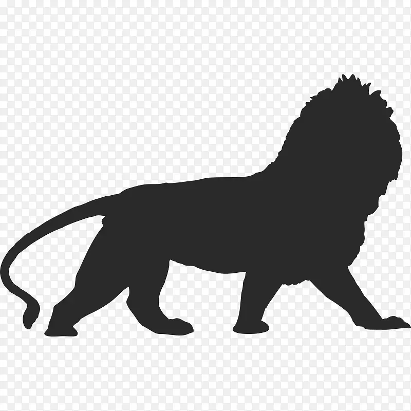 动物剪影图形剪贴画狮子非洲-动物剪影