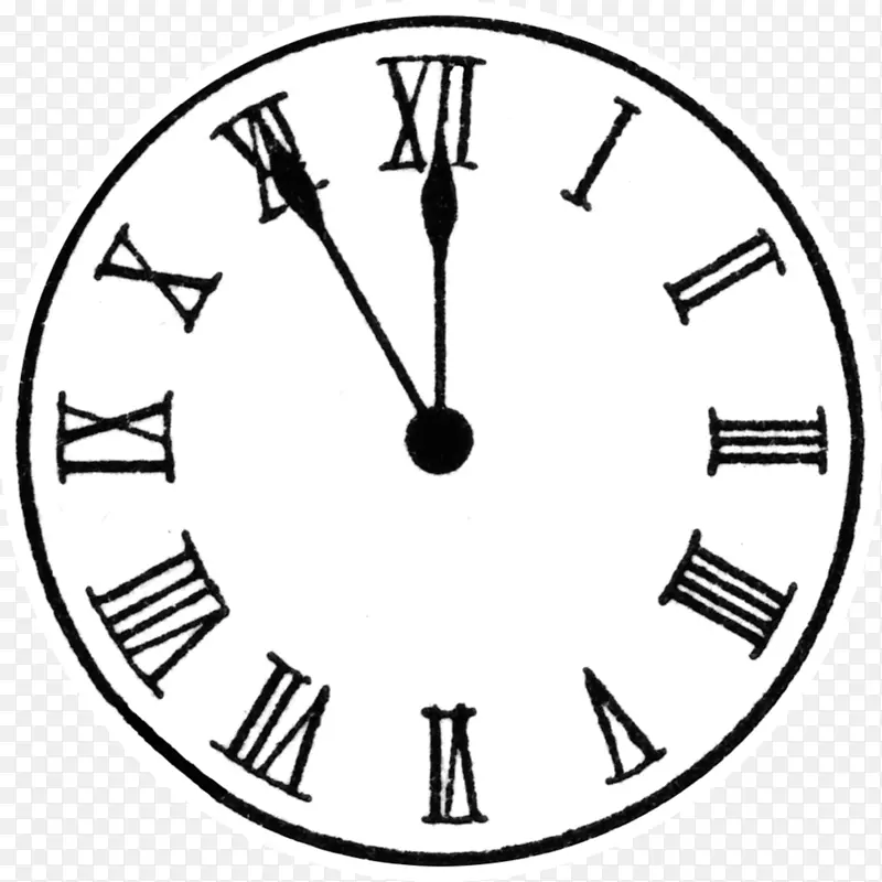 剪贴画时钟面对罗马数字开放部分时钟