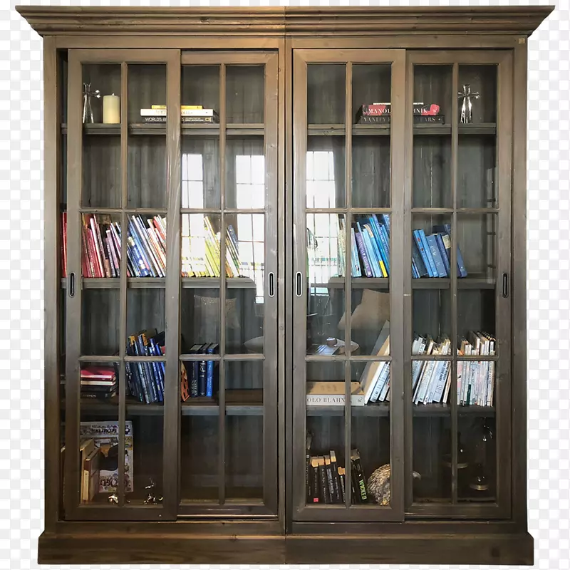 滑动玻璃门家具书架门