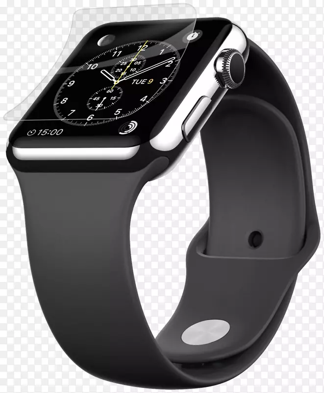 苹果手表系列2屏幕保护器Belkin紧固透明玻璃先进柔性玻璃屏幕苹果手表系列1-Apple