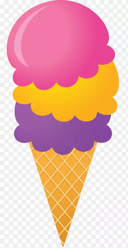 冰淇淋锥夹艺术华夫饼-冰淇淋