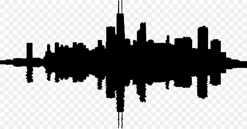 芝加哥天际线图形剪贴画剪影