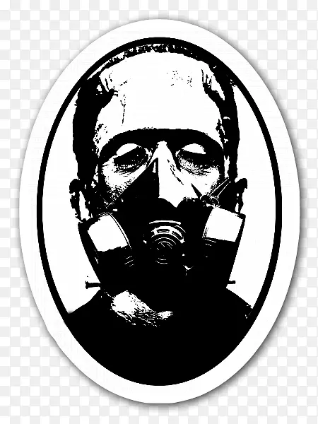 弗兰肯斯坦的怪物纹身画图像-防毒面具透明