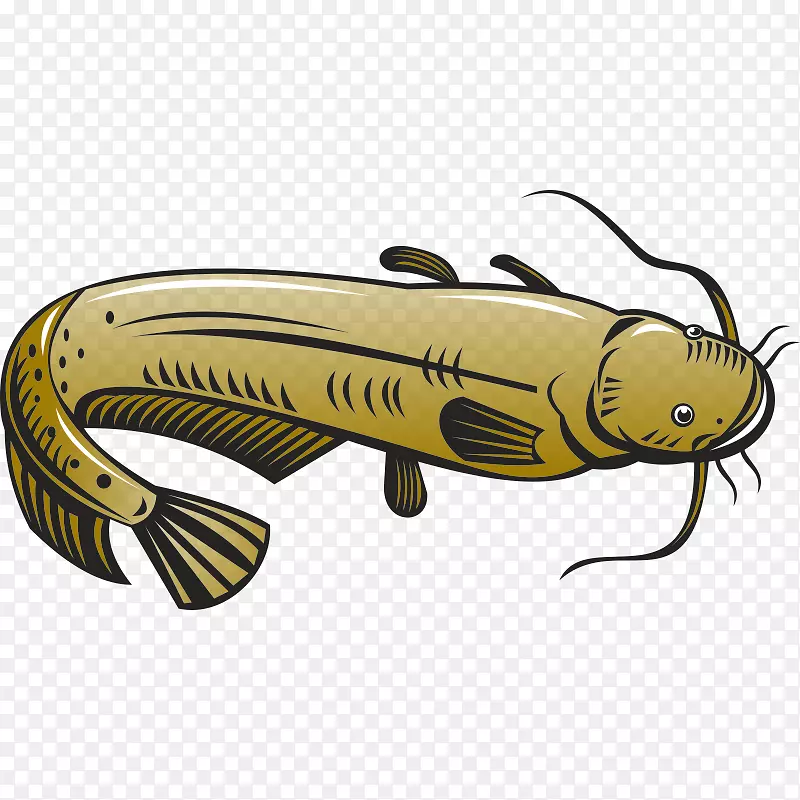 剪贴画鲶鱼图形插图图像-鱼纹身