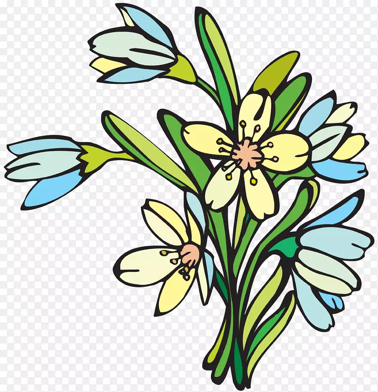 花卉设计剪贴画形象花-василек