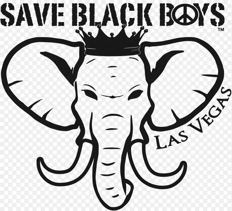 印度象拯救黑人男孩非洲象童剪贴画-拉斯维加斯王牌