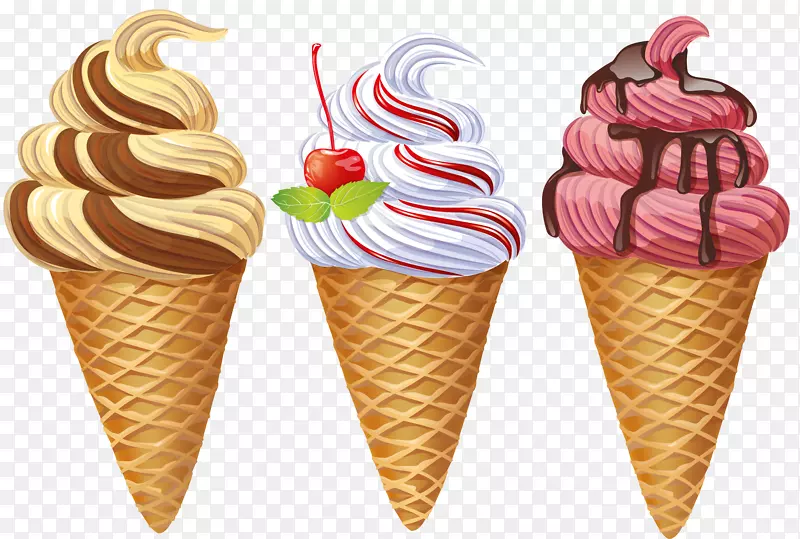 冰淇淋圆锥形圣代糖霜及冰夹艺术-冰淇淋