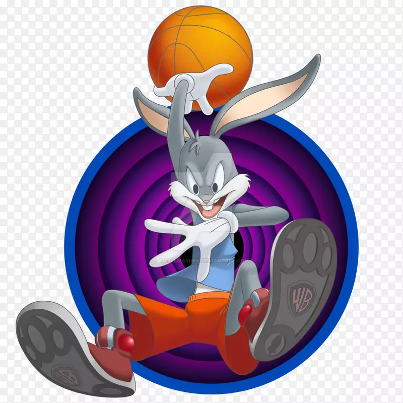 产品设计卡通插画体育用品紫虫兔篮球