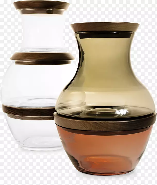 玻璃装饰艺术花瓶透明木复合材料玻璃