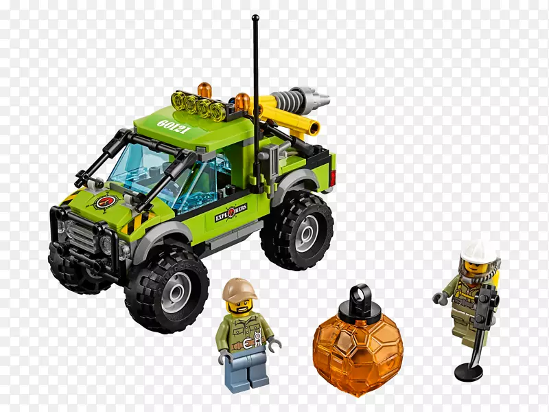 乐高60121城市火山探测卡车乐高60124城市火山探测基地玩具乐高迷你玩具-玩具