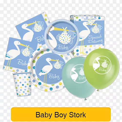 婴儿鹳盘子23厘米8磅8出纳员婴儿托福布劳纸制婴儿淋浴盘子产品-婴儿鹳礼品