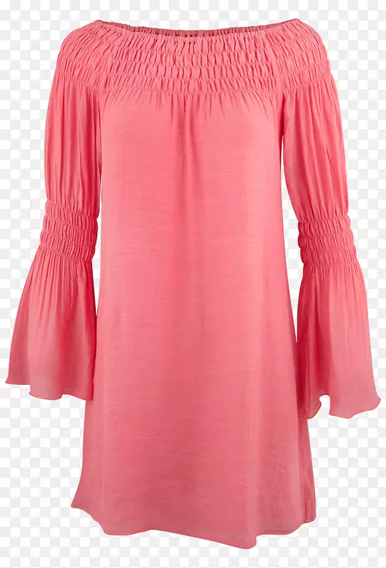 肩部衬衫袖子连衣裙粉红色m-珊瑚衣服