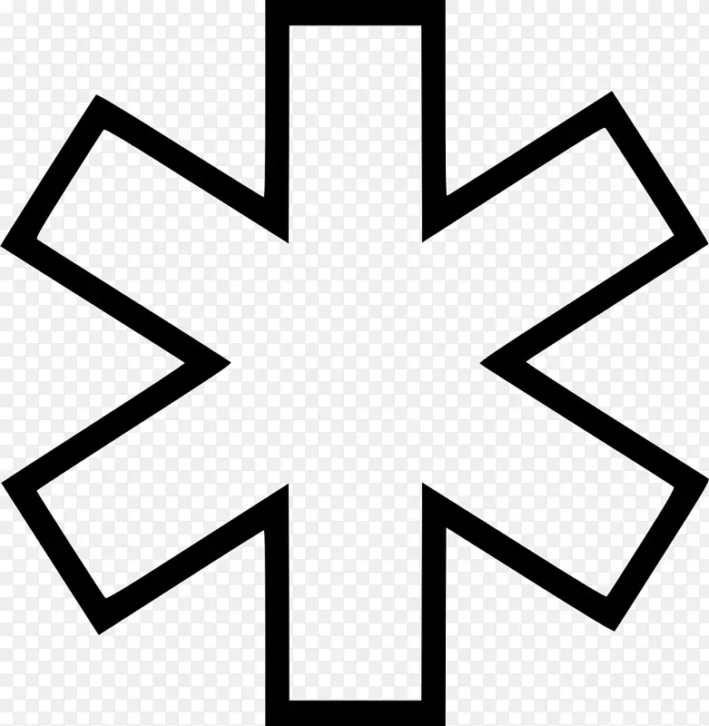 生命之星-艺术紧急医疗服务紧急医疗技术员图形-医学警报标志