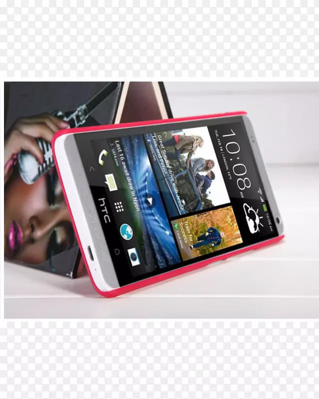 Smartphone特色手机mybat高级旋转皮夹，适用于HTC One/M7-零售Packa红色智能手机