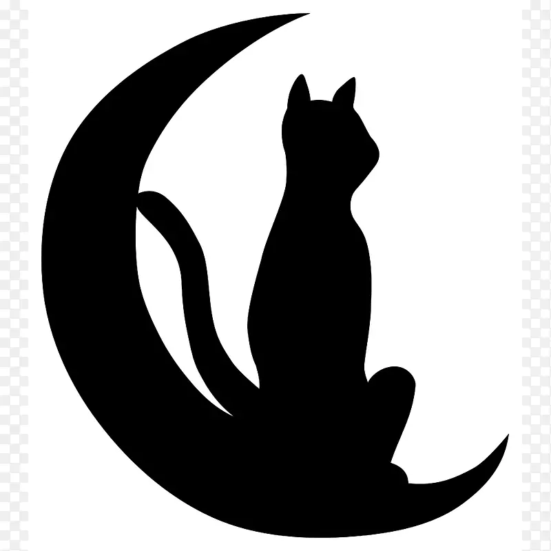 黑猫须轮廓画猫