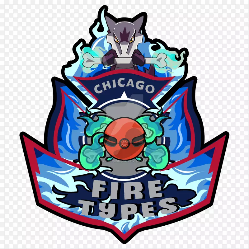 剪贴画芝加哥火足球俱乐部插图商标标志-十字绣足球着火