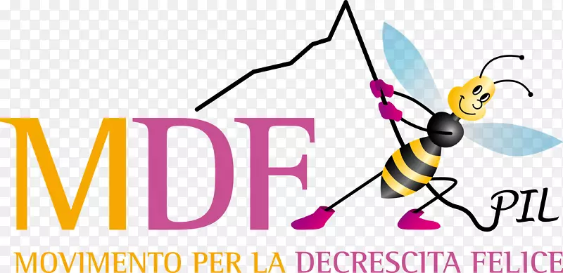 Degrowth la decrescita Felice：la qualitàdella vita non dipende dal pil momiento por el Deccimiento Feliz经济发展-MDF听诊器徽标