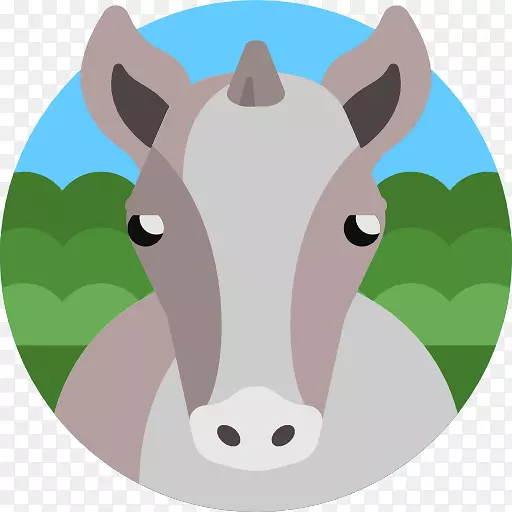 牛夹艺术插图鼻子-集体动物驴子