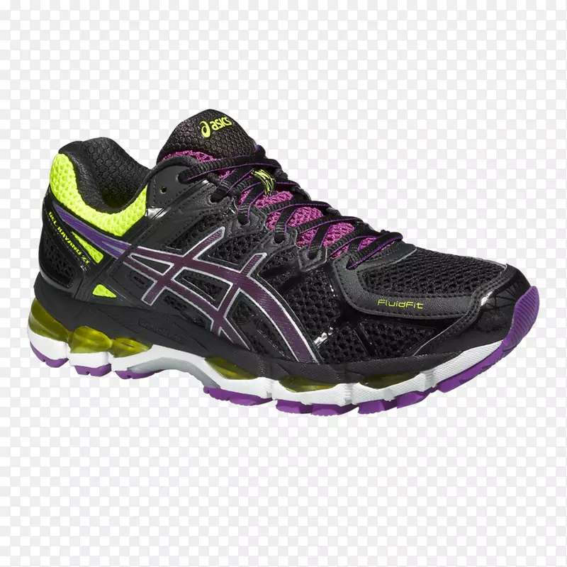 21女士跑鞋-黑色运动鞋蓝紫色