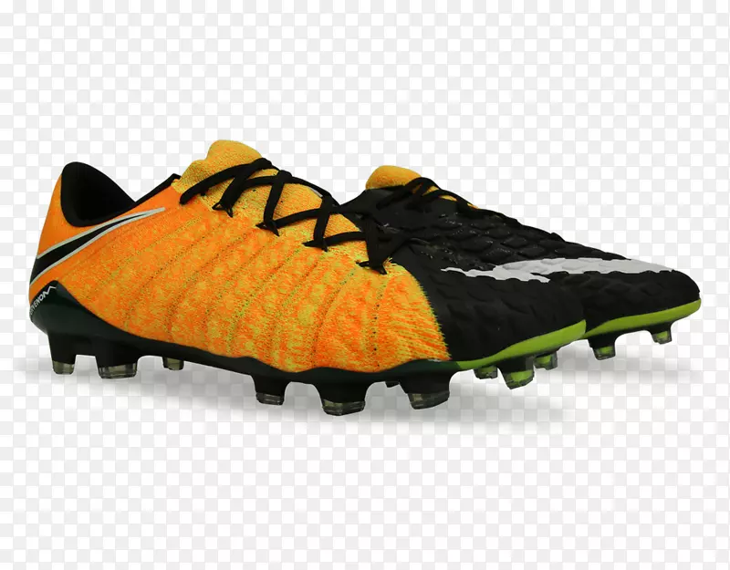 运动鞋夹板产品设计-反射橙色耐克足球黑白