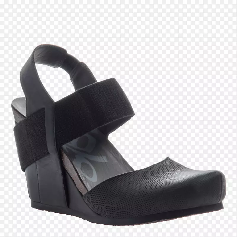 女式‘雷克斯堡’楔形凉鞋，尺寸5.5米-黑色鞋