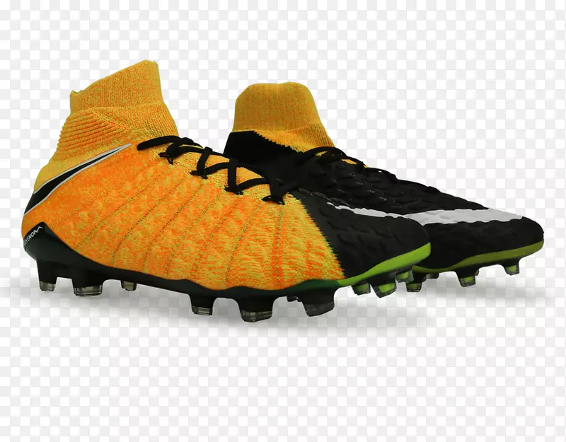 CLEAT运动鞋产品设计-反射橙色耐克足球黑白