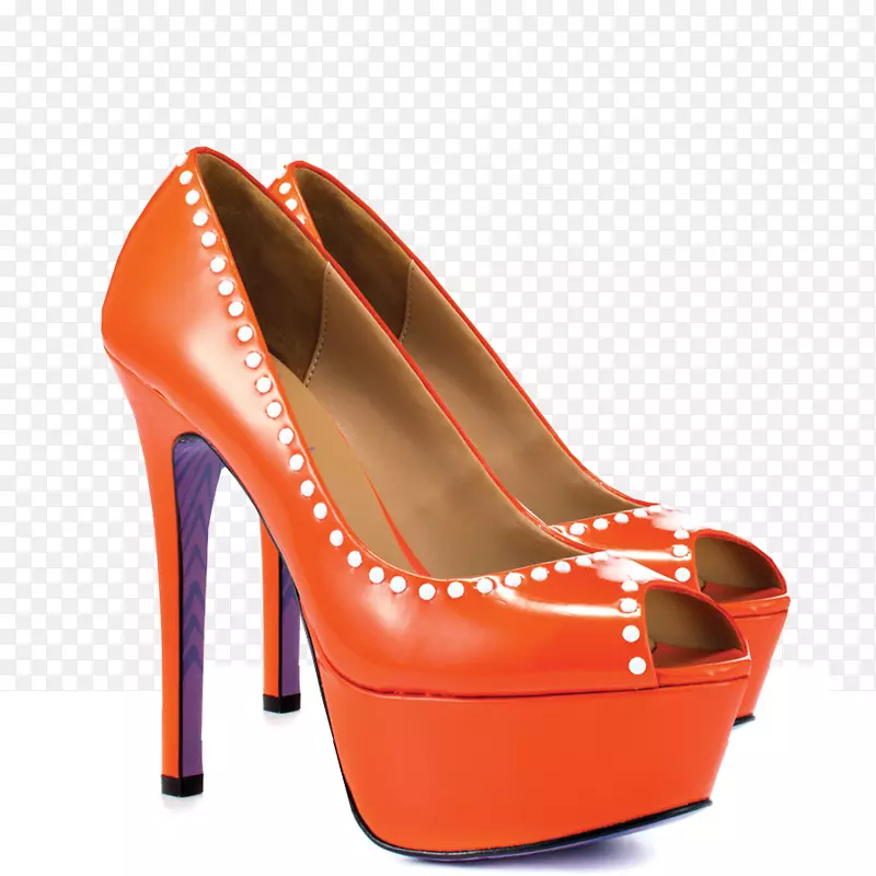 女鞋后跟橙色古驰鞋的产品设计