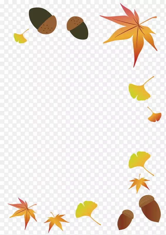 秋天的框架-橡子和秋叶框架