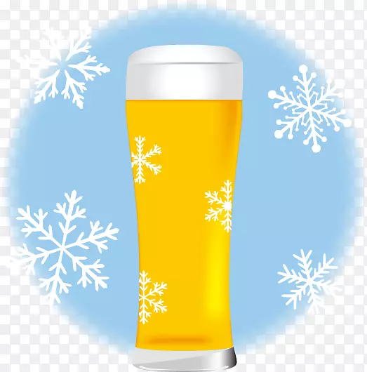 雪晶和啤酒插图。