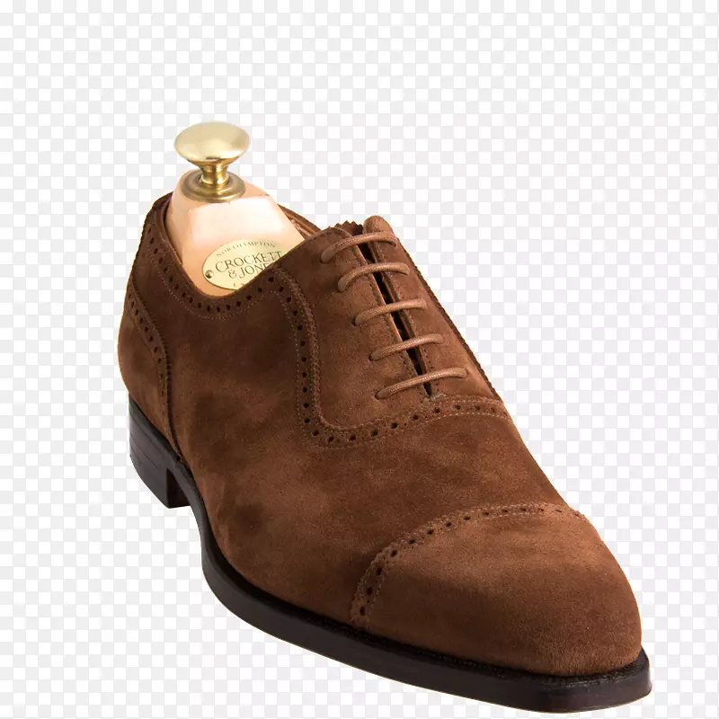 绒面皮靴Crockett&Jones皮革-棕色绒面女鞋牛津鞋