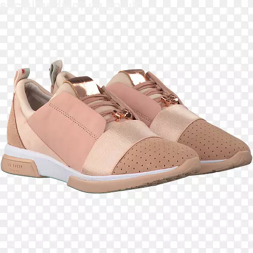 运动鞋绒面产品步行-粉红色绒面革女鞋牛津鞋