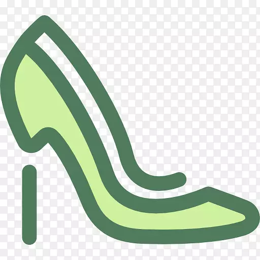 可伸缩图形剪辑艺术高跟鞋电脑图标.女性猎人绿色高跟鞋
