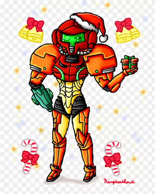 Samus Aran Metroid，主要动力外骨骼，圣诞节，圣诞老人-圣诞老人