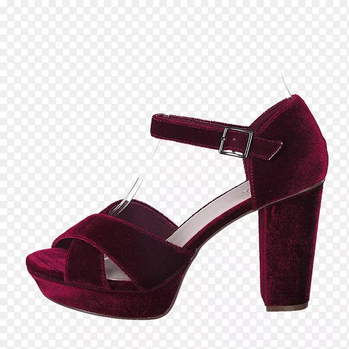 女用绒面皮鞋凉鞋红色正装鞋的产品设计
