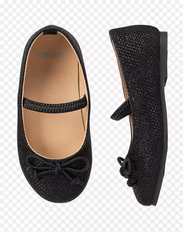 滑鞋产品设计女鞋用闪闪发亮的黑色平底鞋