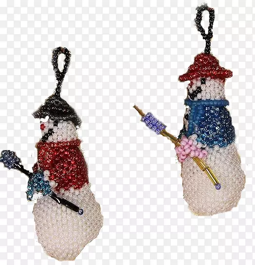 圣诞耳环圣诞装饰品-花式雪人剪影